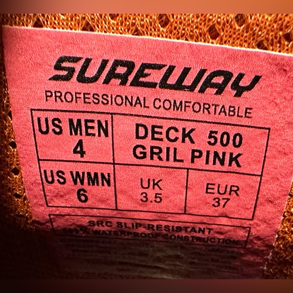 SUREWAY Pink Waterproof slip resistant rubber deck boots size 6 women’s - Picture 10 of 11